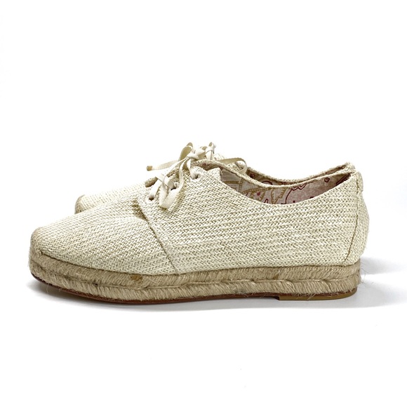 Joie Wallie Espadrille Raffia Platform Lace-Up Sneakers Size EU 39 Ivory - Picture 5 of 13